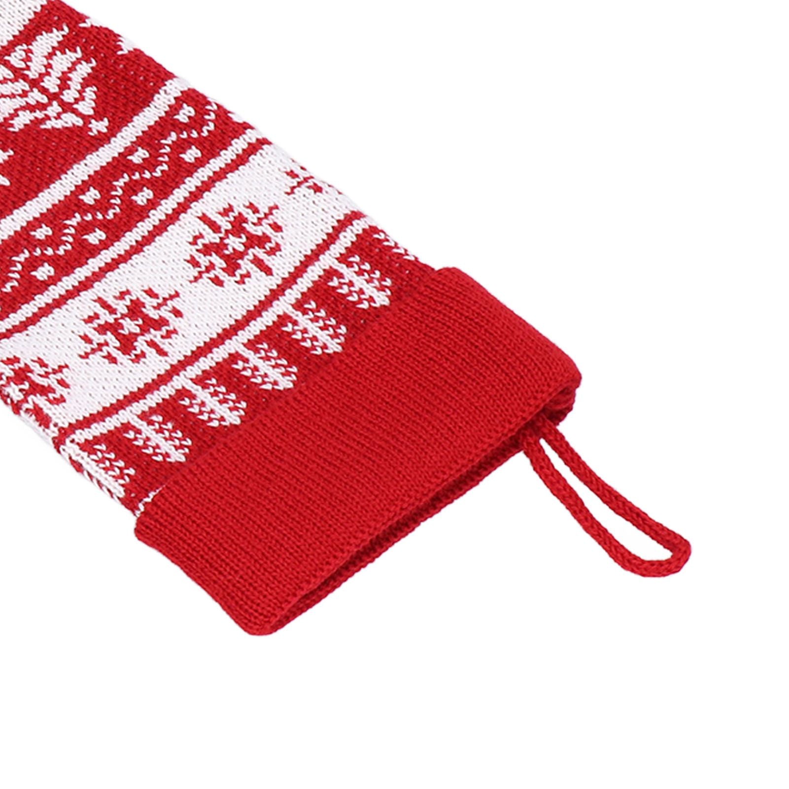 Large Knitted Christmas Stocking with Candy Bag Lovely Christmas Decorations Hanging StockingsChristmas Trees V1294-YM0523-3115210221813