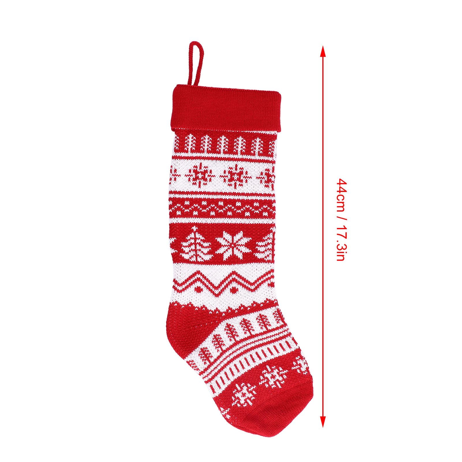 Large Knitted Christmas Stocking with Candy Bag Lovely Christmas Decorations Hanging StockingsChristmas Trees V1294-YM0523-3115210221813