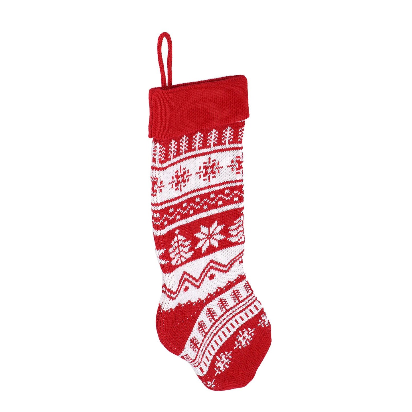 Large Knitted Christmas Stocking with Candy Bag Lovely Christmas Decorations Hanging StockingsChristmas Trees V1294-YM0523-3115210221813