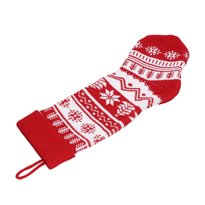 Large Knitted Christmas Stocking with Candy Bag Lovely Christmas Decorations Hanging StockingsChristmas Trees V1294-YM0523-3115210221813