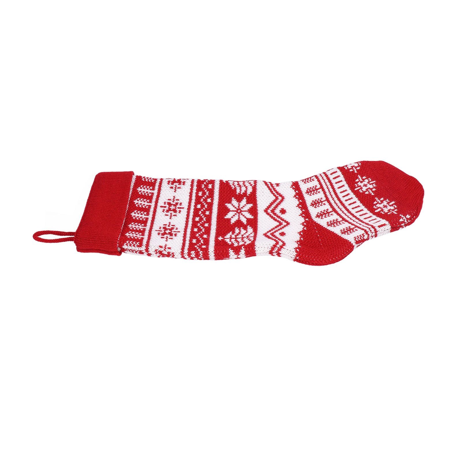 Large Knitted Christmas Stocking with Candy Bag Lovely Christmas Decorations Hanging StockingsChristmas Trees V1294-YM0523-3115210221813