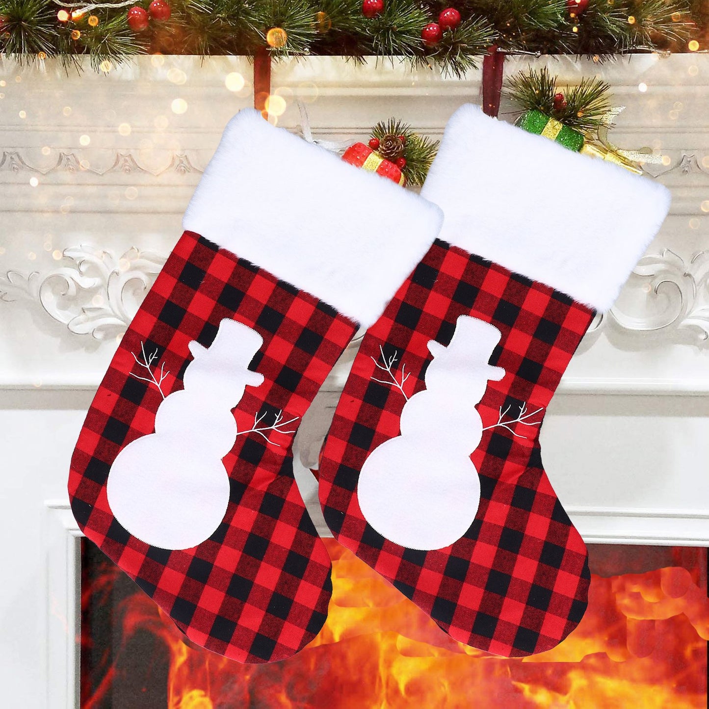 Christmas Stocking Gift Bags Cute Decals Large Capacity Exquisite Workmanship Brighter Color Large Christmas V1294-YM0523-3115210222213