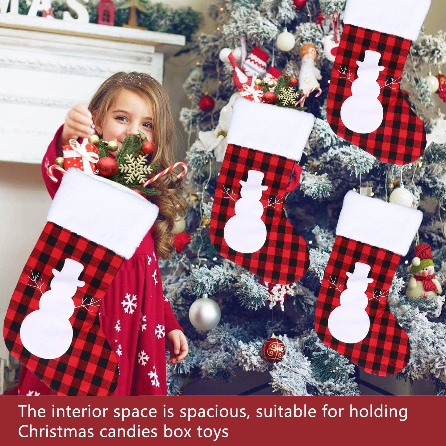Christmas Stocking Gift Bags Cute Decals Large Capacity Exquisite Workmanship Brighter Color Large Christmas V1294-YM0523-3115210222213