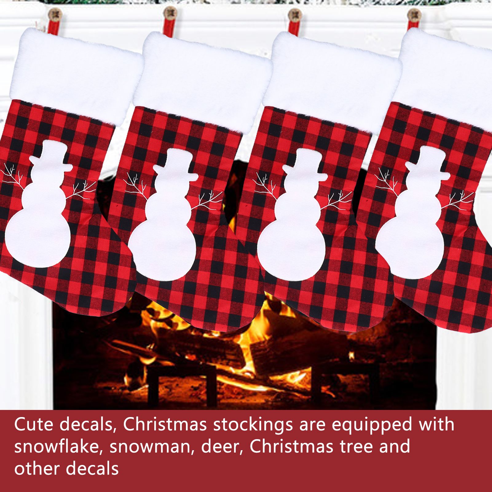 Christmas Stocking Gift Bags Cute Decals Large Capacity Exquisite Workmanship Brighter Color Large Christmas V1294-YM0523-3115210222213