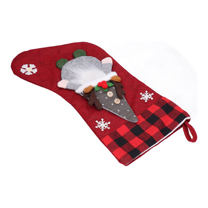 Christmas Stocking with Faceless Doll Decor Home Shop Party Xmas Tree Gift Bag Ornament PendantRed V1294-YM0523-3115210222311
