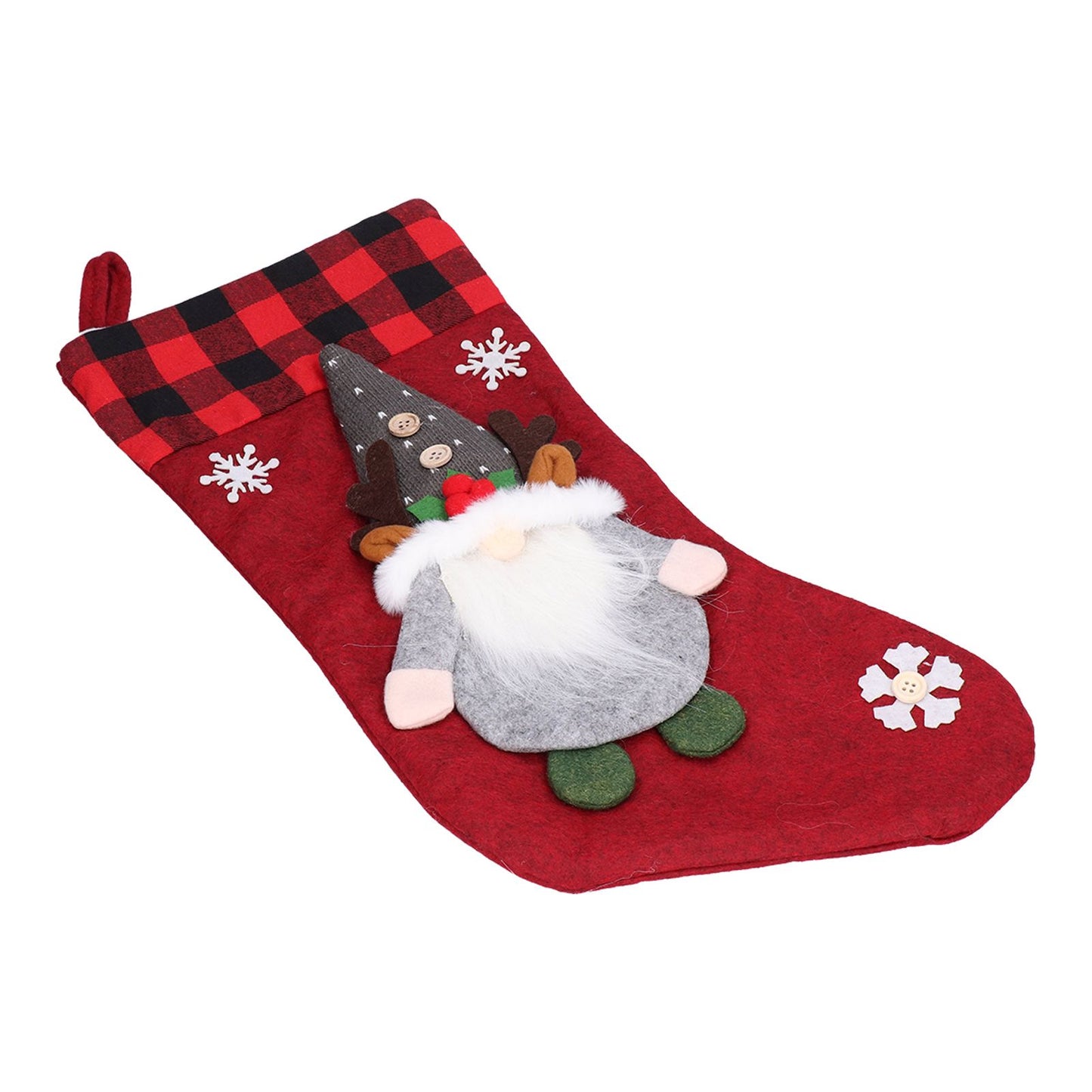 Christmas Stocking with Faceless Doll Decor Home Shop Party Xmas Tree Gift Bag Ornament PendantRed V1294-YM0523-3115210222311