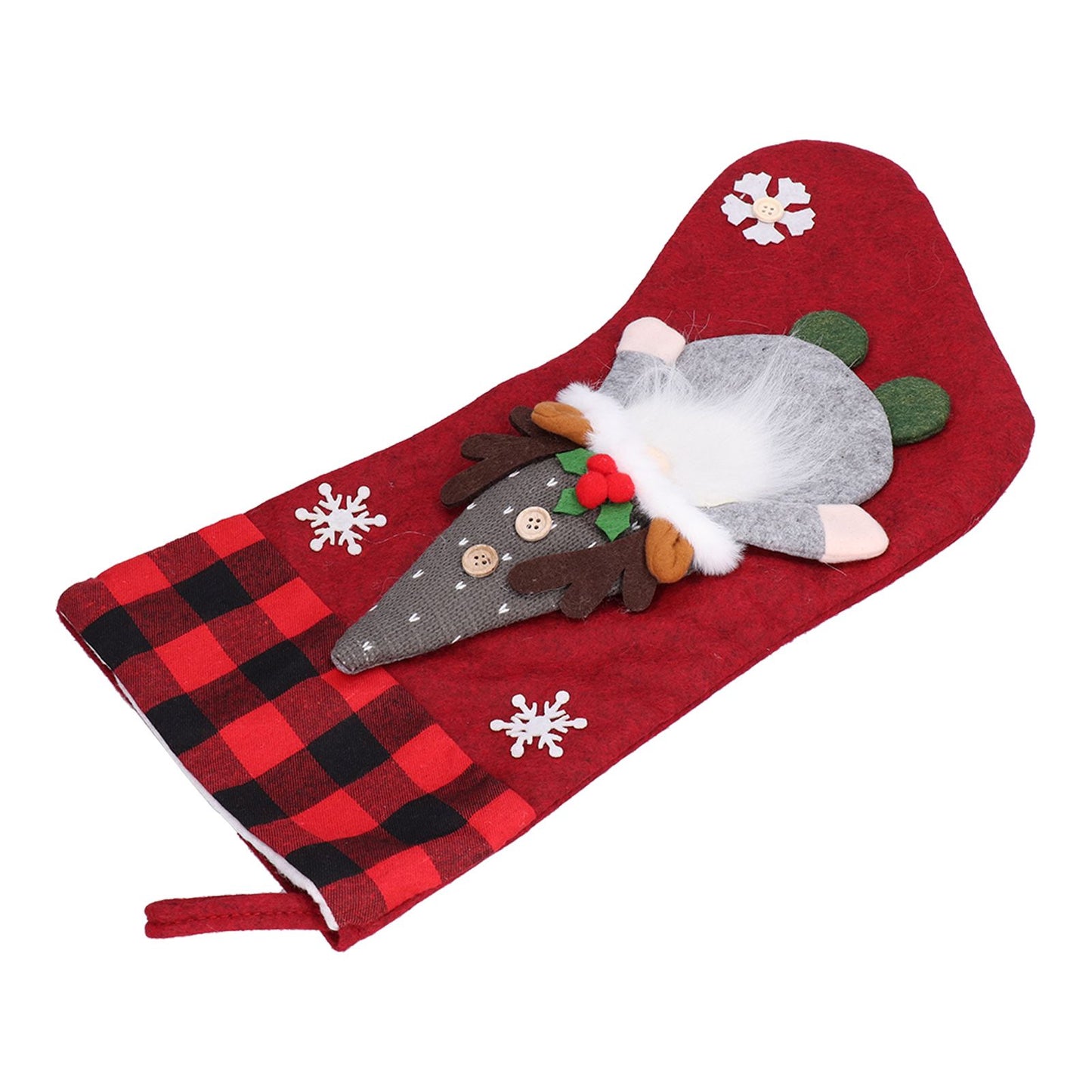 Christmas Stocking with Faceless Doll Decor Home Shop Party Xmas Tree Gift Bag Ornament PendantRed V1294-YM0523-3115210222311