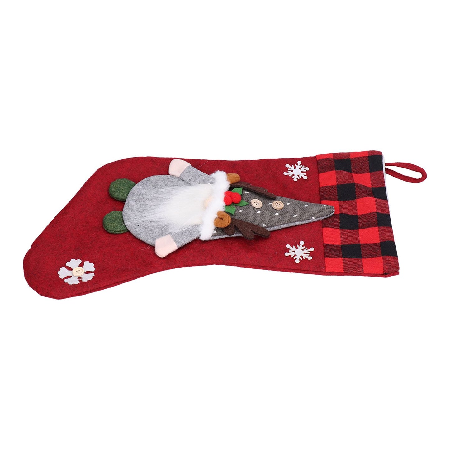 Christmas Stocking with Faceless Doll Decor Home Shop Party Xmas Tree Gift Bag Ornament PendantRed V1294-YM0523-3115210222311