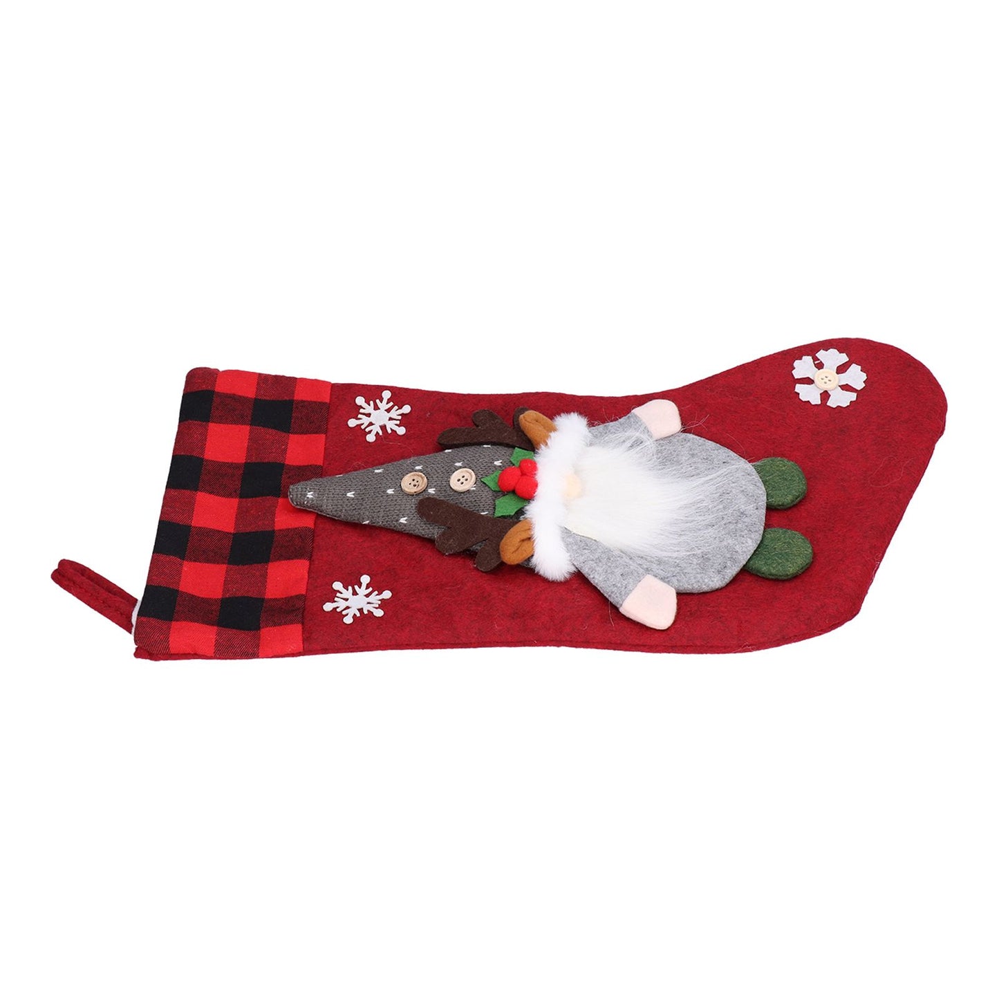 Christmas Stocking with Faceless Doll Decor Home Shop Party Xmas Tree Gift Bag Ornament PendantRed V1294-YM0523-3115210222311