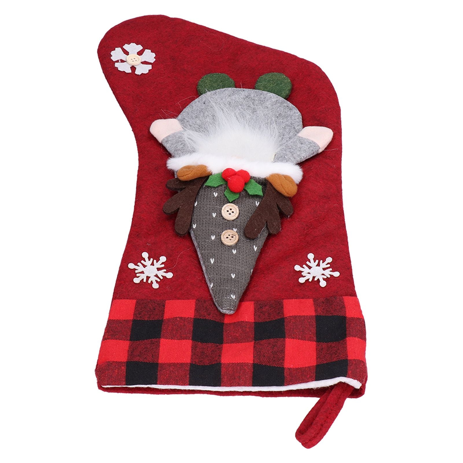 Christmas Stocking with Faceless Doll Decor Home Shop Party Xmas Tree Gift Bag Ornament PendantRed V1294-YM0523-3115210222311