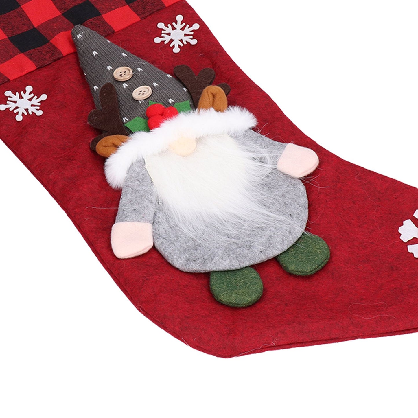 Christmas Stocking with Faceless Doll Decor Home Shop Party Xmas Tree Gift Bag Ornament PendantRed V1294-YM0523-3115210222311