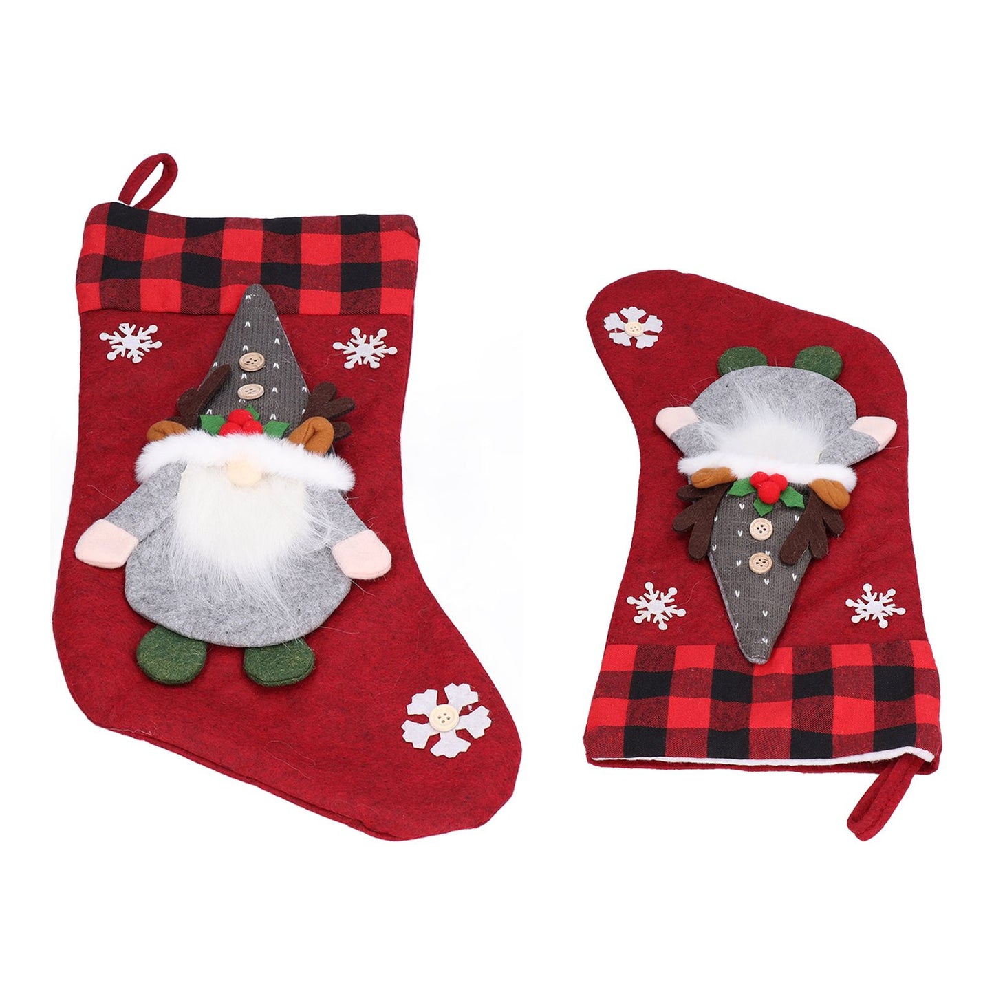 Christmas Stocking with Faceless Doll Decor Home Shop Party Xmas Tree Gift Bag Ornament PendantRed V1294-YM0523-3115210222311