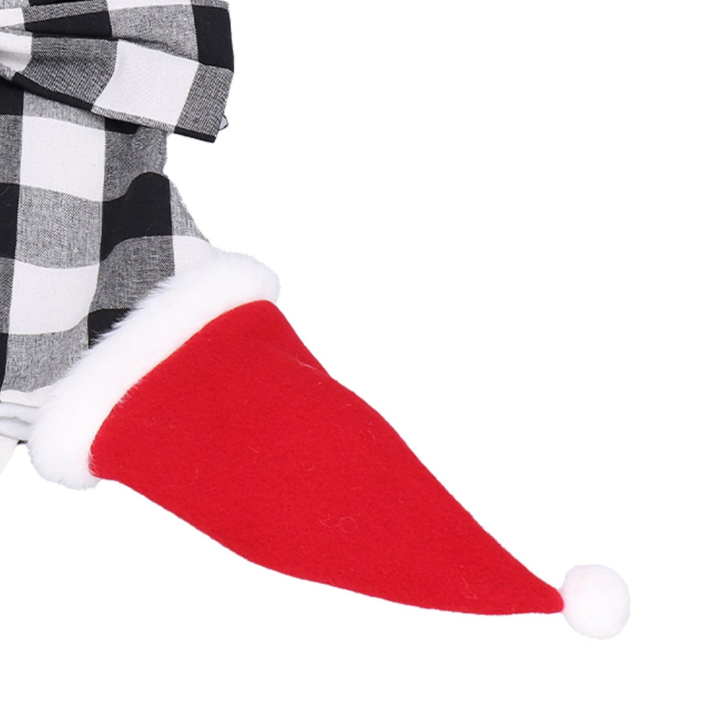 Christmas Tree Decorations Polyester Grids Pattern Christmas Hanging Stocking Pendant Children Gift Bag(Black V1294-YM0523-3115210222612