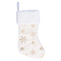 Polyester Christmas Stocking Pendant with Embroidery Snowflake Pattern Xmas Tree Decoration OrnamentGold V1294-YM0523-3115210222711
