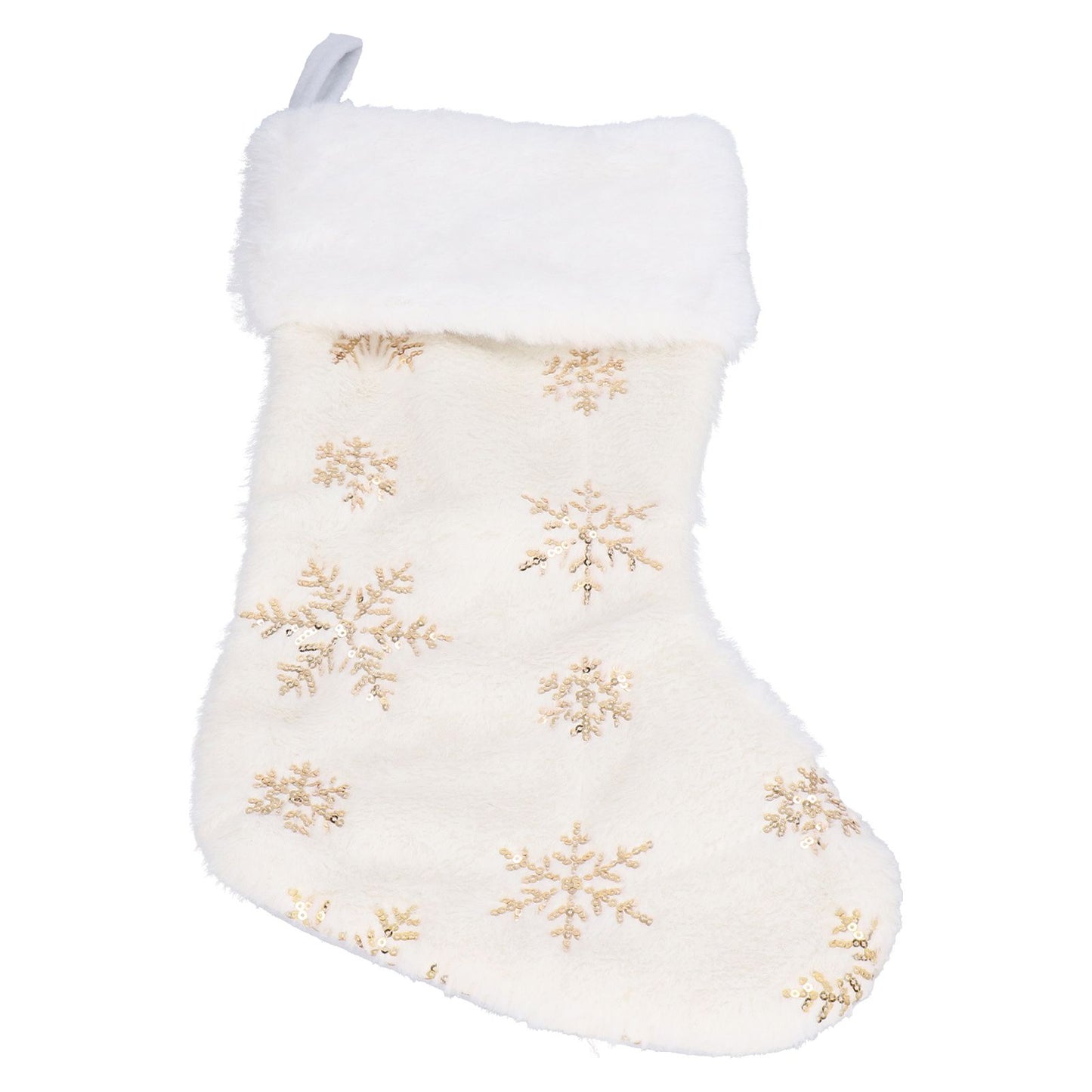 Polyester Christmas Stocking Pendant with Embroidery Snowflake Pattern Xmas Tree Decoration OrnamentGold V1294-YM0523-3115210222711
