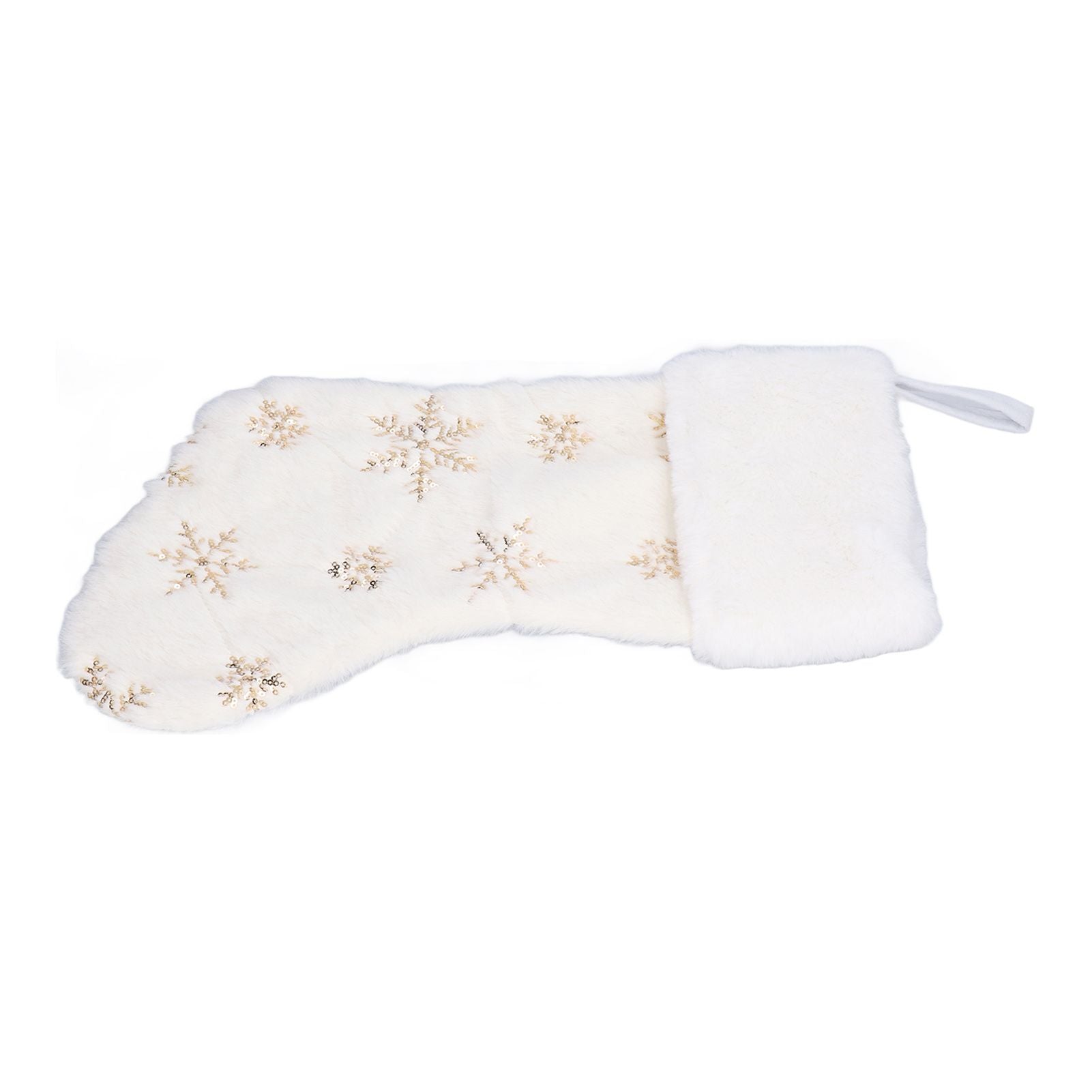 Polyester Christmas Stocking Pendant with Embroidery Snowflake Pattern Xmas Tree Decoration OrnamentGold V1294-YM0523-3115210222711
