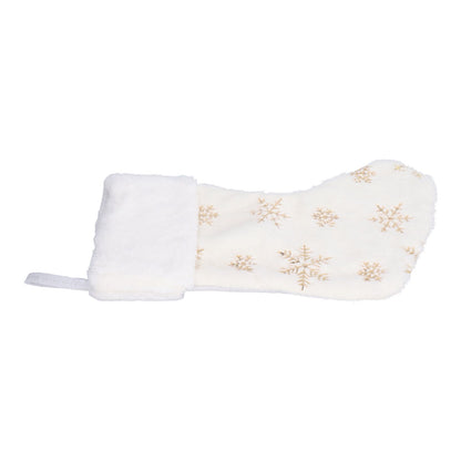 Polyester Christmas Stocking Pendant with Embroidery Snowflake Pattern Xmas Tree Decoration OrnamentGold V1294-YM0523-3115210222711