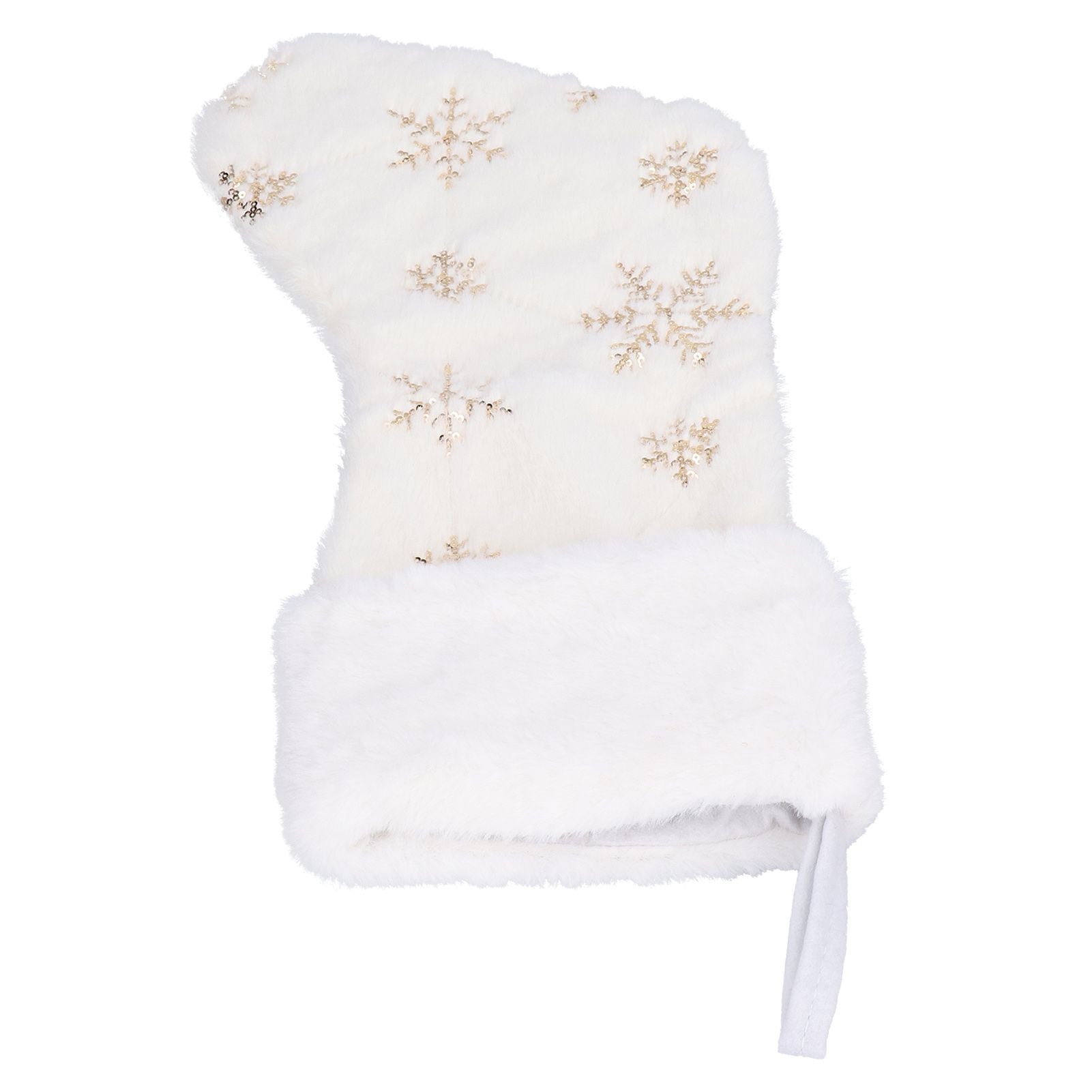 Polyester Christmas Stocking Pendant with Embroidery Snowflake Pattern Xmas Tree Decoration OrnamentGold V1294-YM0523-3115210222711