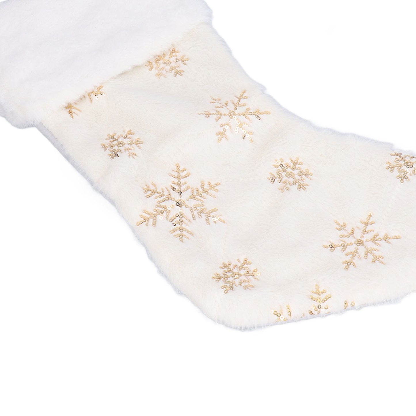 Polyester Christmas Stocking Pendant with Embroidery Snowflake Pattern Xmas Tree Decoration OrnamentGold V1294-YM0523-3115210222711