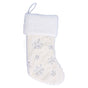 Polyester Christmas Stocking Pendant with Embroidery Snowflake Pattern Xmas Tree Decoration OrnamentSilver V1294-YM0523-3115210222712