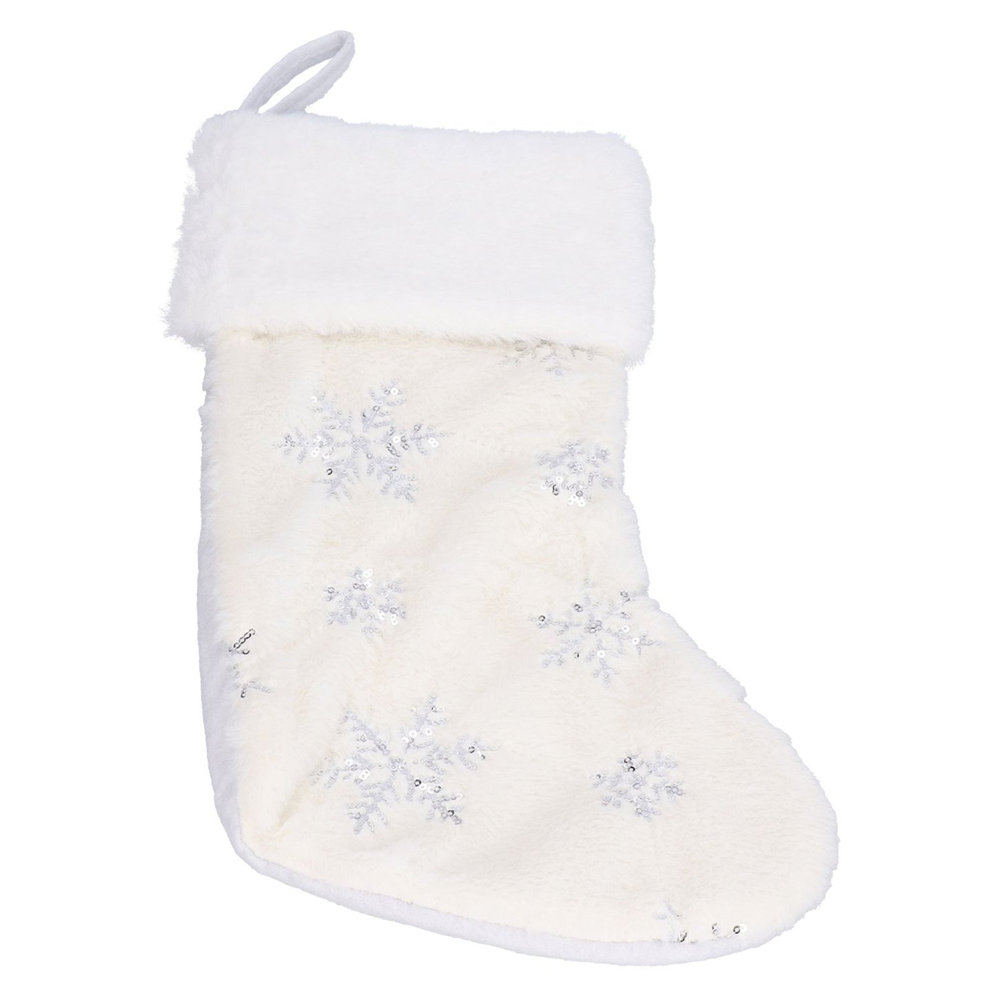 Polyester Christmas Stocking Pendant with Embroidery Snowflake Pattern Xmas Tree Decoration OrnamentSilver V1294-YM0523-3115210222712