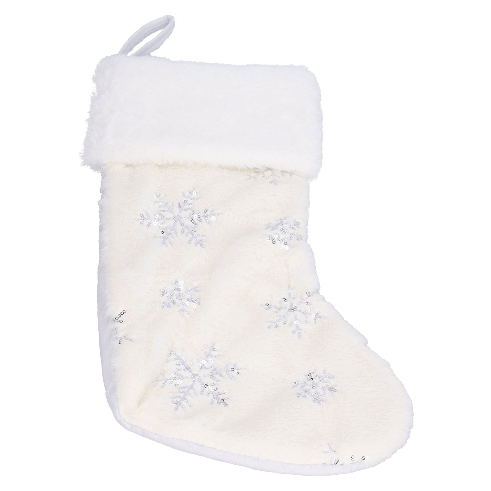 Polyester Christmas Stocking Pendant with Embroidery Snowflake Pattern Xmas Tree Decoration OrnamentSilver V1294-YM0523-3115210222712