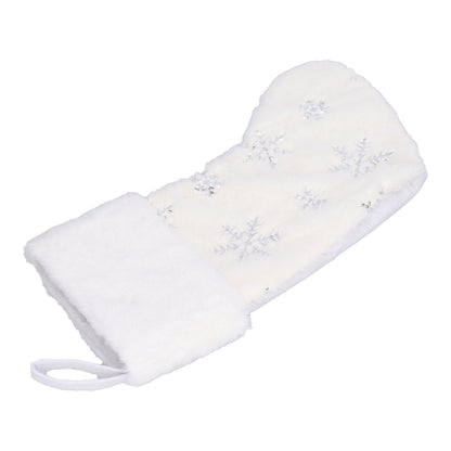 Polyester Christmas Stocking Pendant with Embroidery Snowflake Pattern Xmas Tree Decoration OrnamentSilver V1294-YM0523-3115210222712