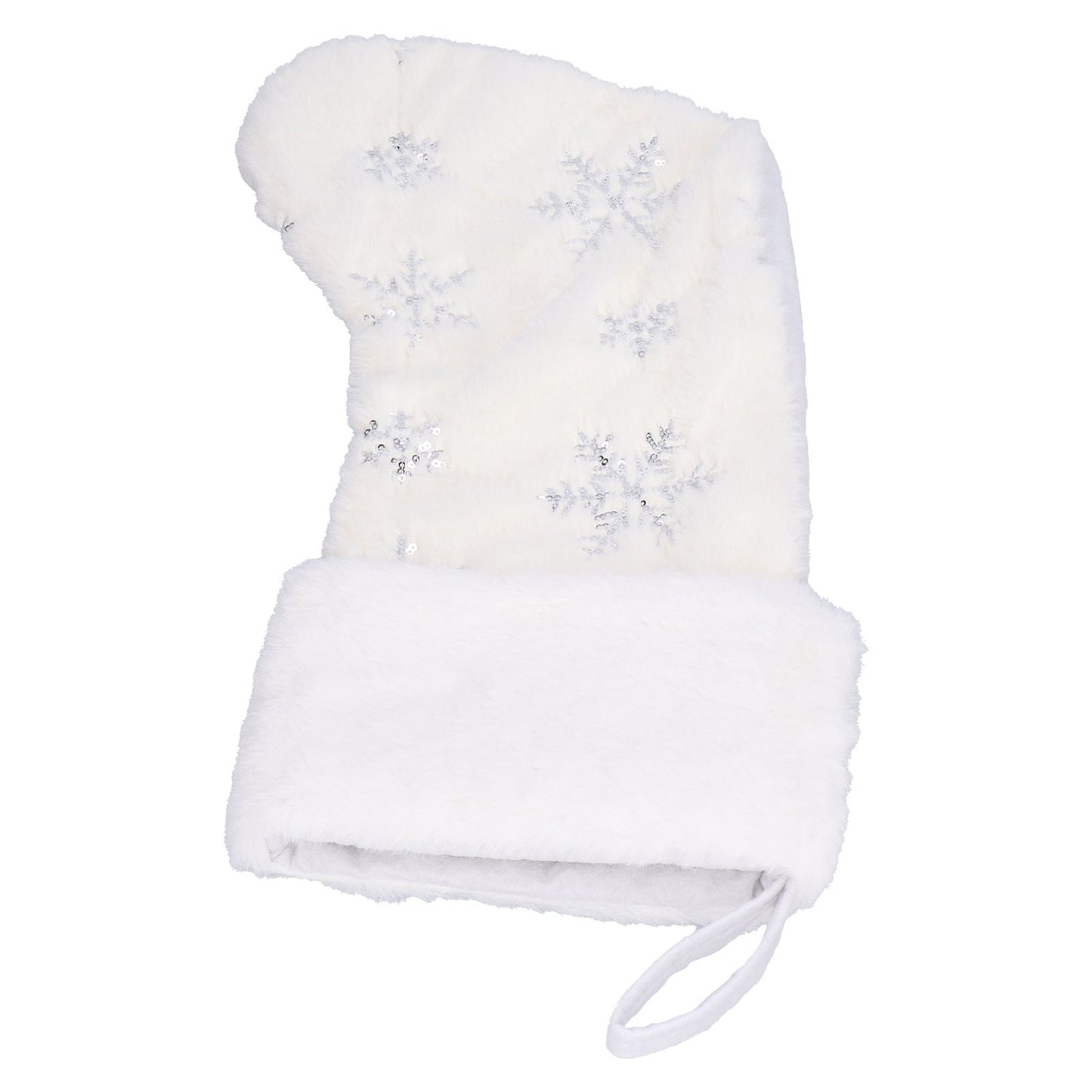 Polyester Christmas Stocking Pendant with Embroidery Snowflake Pattern Xmas Tree Decoration OrnamentSilver V1294-YM0523-3115210222712