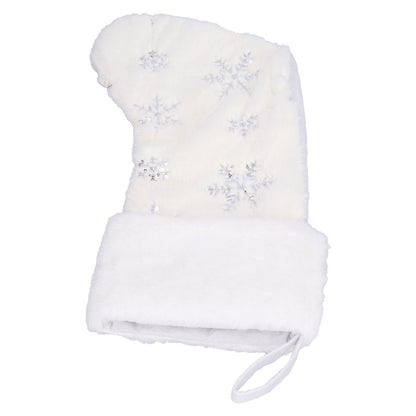 Polyester Christmas Stocking Pendant with Embroidery Snowflake Pattern Xmas Tree Decoration OrnamentSilver V1294-YM0523-3115210222712