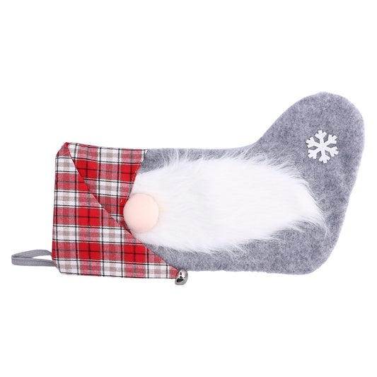 Christmas Stocking Christmas Tree Ornament Gift Bag Christmas Pendant Stocking for Home Party DecorationGray V1294-YM0523-3115210222812