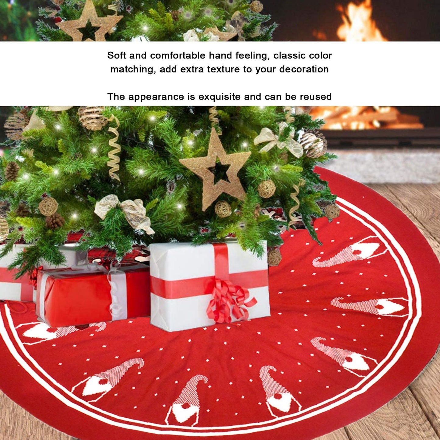 Christmas Tree Skirt Soft Reusable Christmas Tree Carpet Mat Christmas Tree Bottom Decoration V1294-YM0523-3115210223711