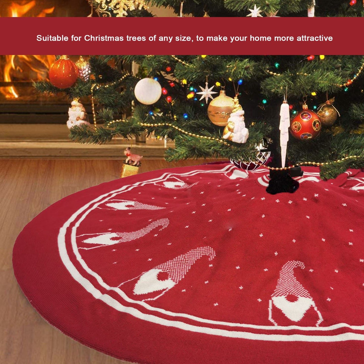 Christmas Tree Skirt Soft Reusable Christmas Tree Carpet Mat Christmas Tree Bottom Decoration V1294-YM0523-3115210223711