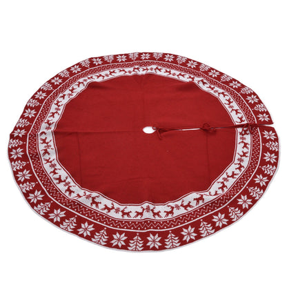 Knitted Christmas Tree Skirt Reusable Xmas Tree Stand Mat Floor Protector Home Party DecorationRed V1294-YM0523-3115210223911