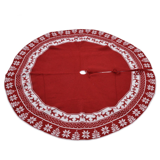 Knitted Christmas Tree Skirt Reusable Xmas Tree Stand Mat Floor Protector Home Party DecorationRed V1294-YM0523-3115210223911