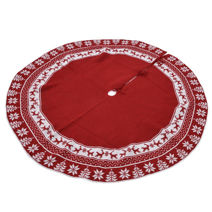 Knitted Christmas Tree Skirt Reusable Xmas Tree Stand Mat Floor Protector Home Party DecorationRed V1294-YM0523-3115210223911