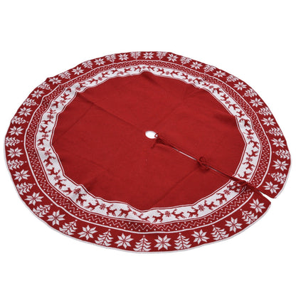 Knitted Christmas Tree Skirt Reusable Xmas Tree Stand Mat Floor Protector Home Party DecorationRed V1294-YM0523-3115210223911
