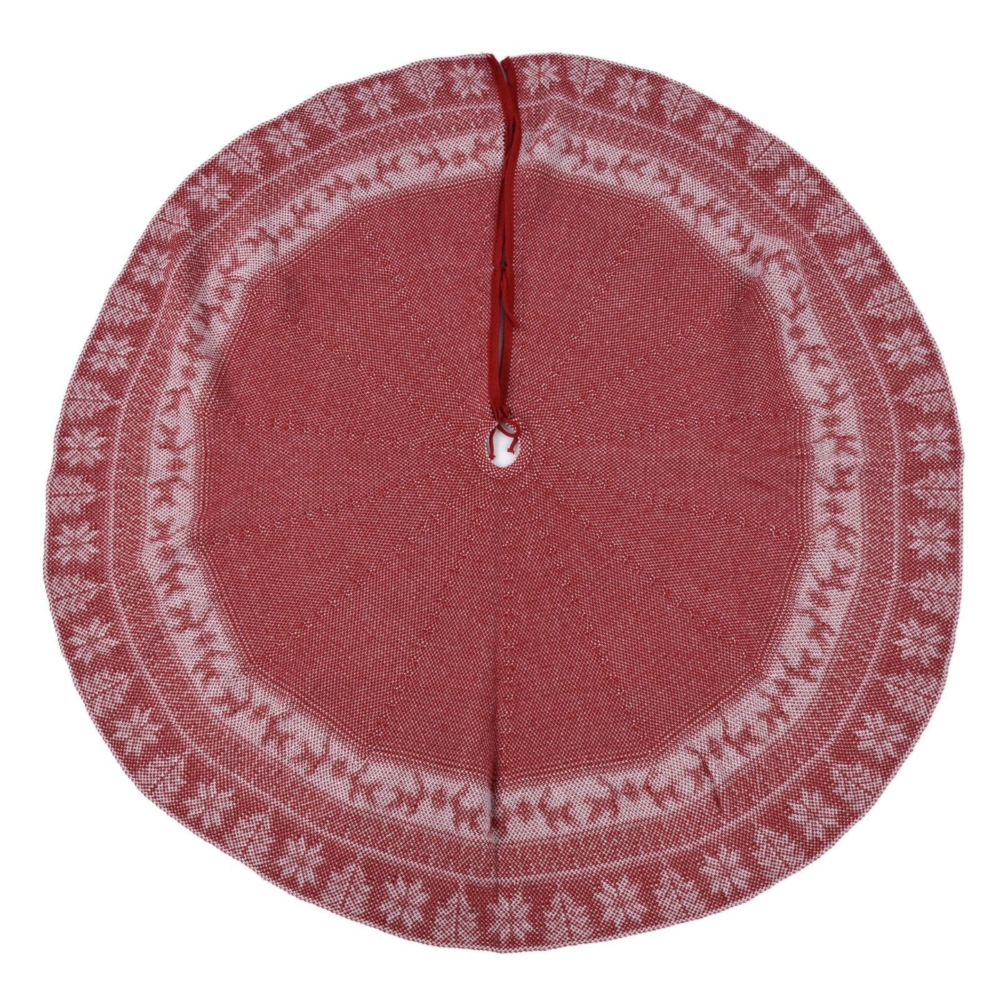 Knitted Christmas Tree Skirt Reusable Xmas Tree Stand Mat Floor Protector Home Party DecorationRed V1294-YM0523-3115210223911