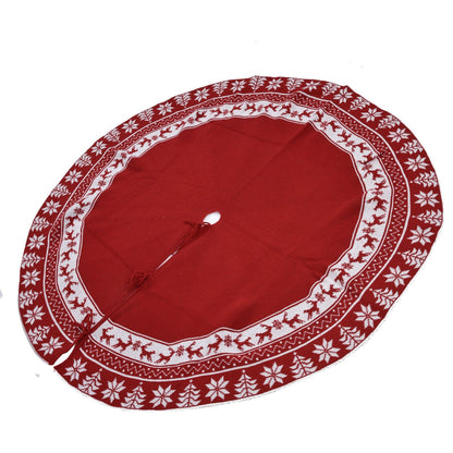 Knitted Christmas Tree Skirt Reusable Xmas Tree Stand Mat Floor Protector Home Party DecorationRed V1294-YM0523-3115210223911