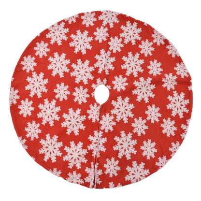 Christmas Tree Skirt White Snowflake Pattern Xmas Tree Mat for Holiday Party Decorations122cm/48.0in V1294-YM0523-3115210224011