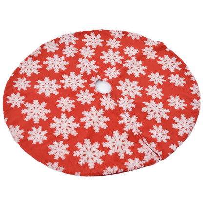 Christmas Tree Skirt White Snowflake Pattern Xmas Tree Mat for Holiday Party Decorations122cm/48.0in V1294-YM0523-3115210224011