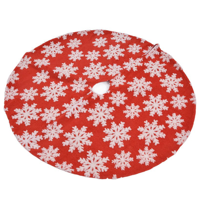 Christmas Tree Skirt White Snowflake Pattern Xmas Tree Mat for Holiday Party Decorations122cm/48.0in V1294-YM0523-3115210224011