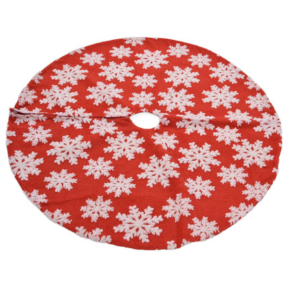 Christmas Tree Skirt White Snowflake Pattern Xmas Tree Mat for Holiday Party Decorations122cm/48.0in V1294-YM0523-3115210224011