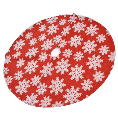 Christmas Tree Skirt White Snowflake Pattern Xmas Tree Mat for Holiday Party Decorations122cm/48.0in V1294-YM0523-3115210224011