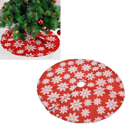 Christmas Tree Skirt White Snowflake Pattern Xmas Tree Mat for Holiday Party Decorations122cm/48.0in V1294-YM0523-3115210224011