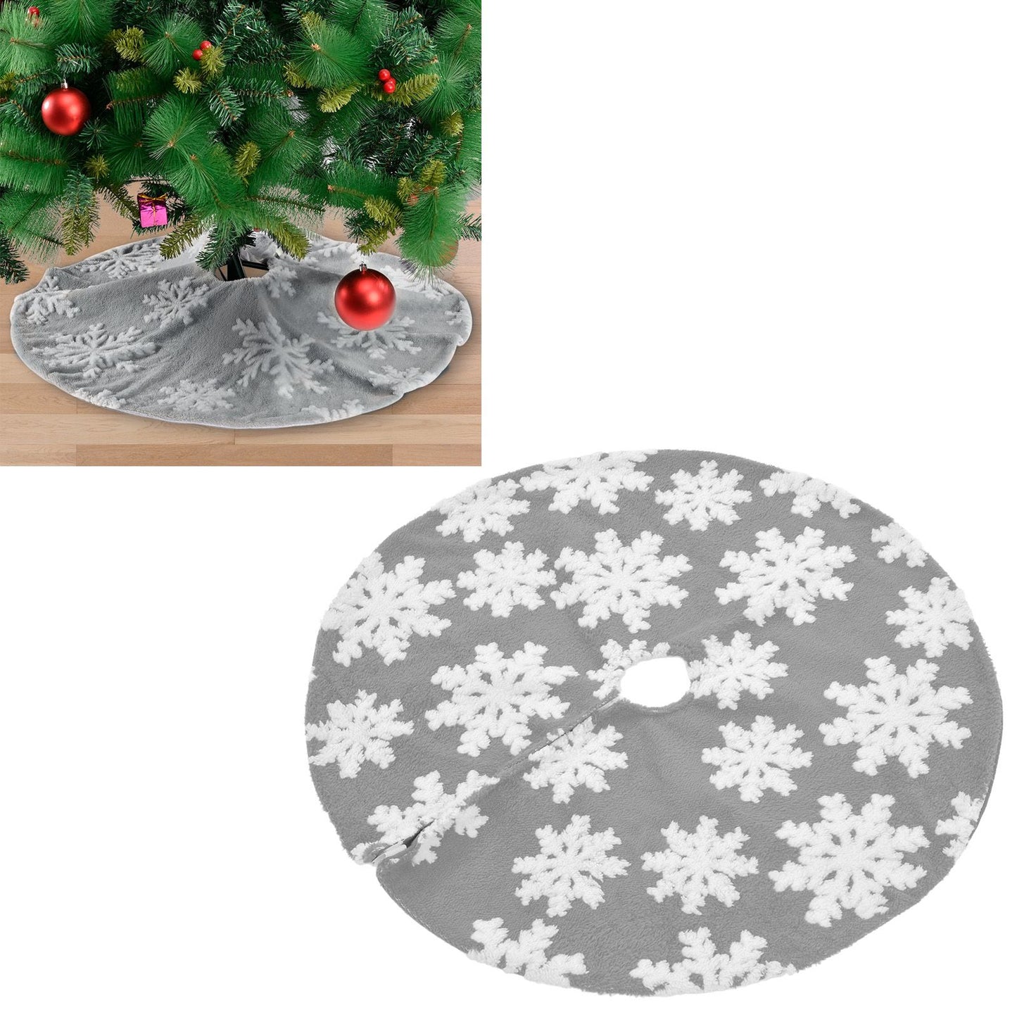 Christmas Tree Skirt Cute Snowflake Patterns Reused Beautiful Practical Christmas Tree Decorations for Decor V1294-YM0523-3115210224212