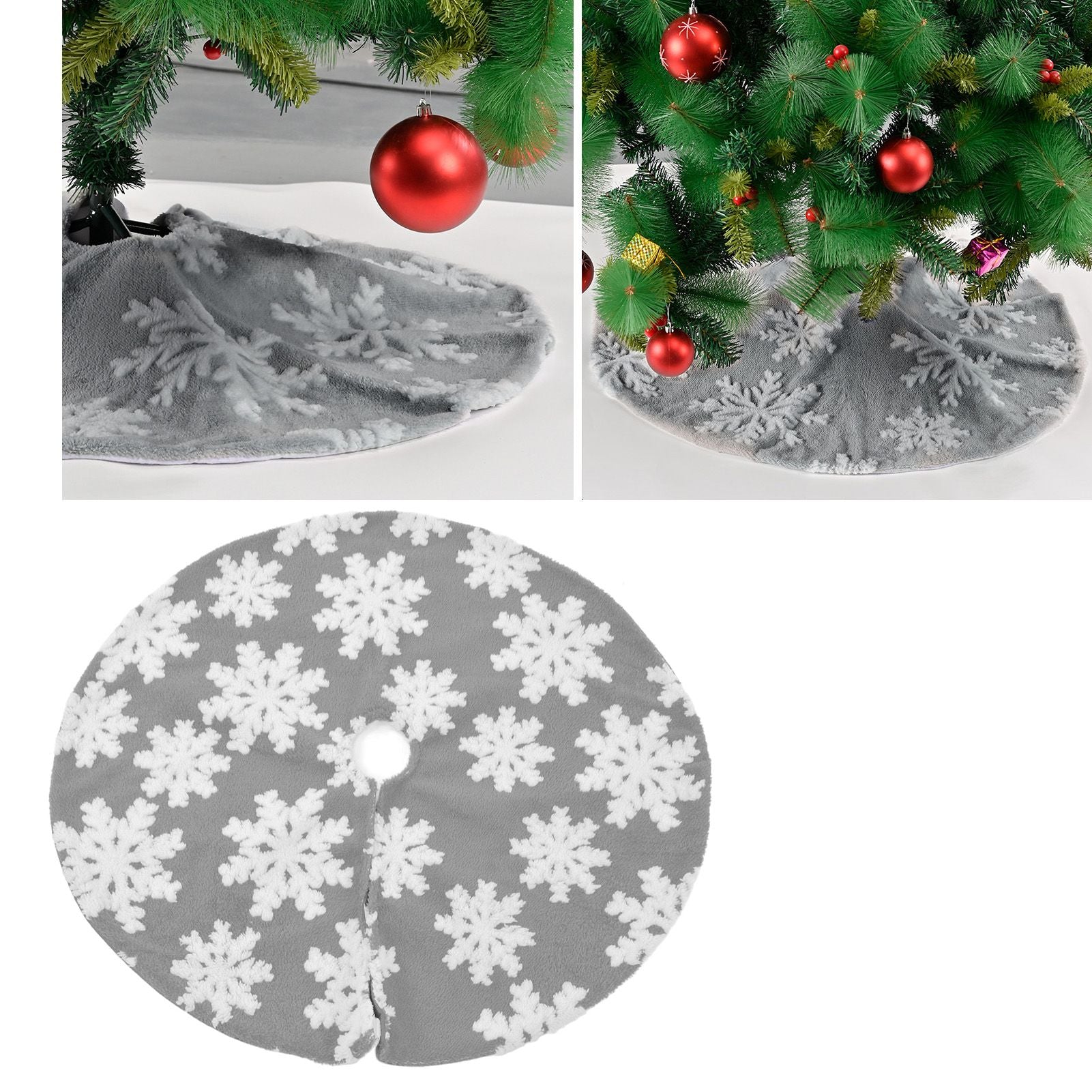 Christmas Tree Skirt Cute Snowflake Patterns Reused Beautiful Practical Christmas Tree Decorations for Decor V1294-YM0523-3115210224212