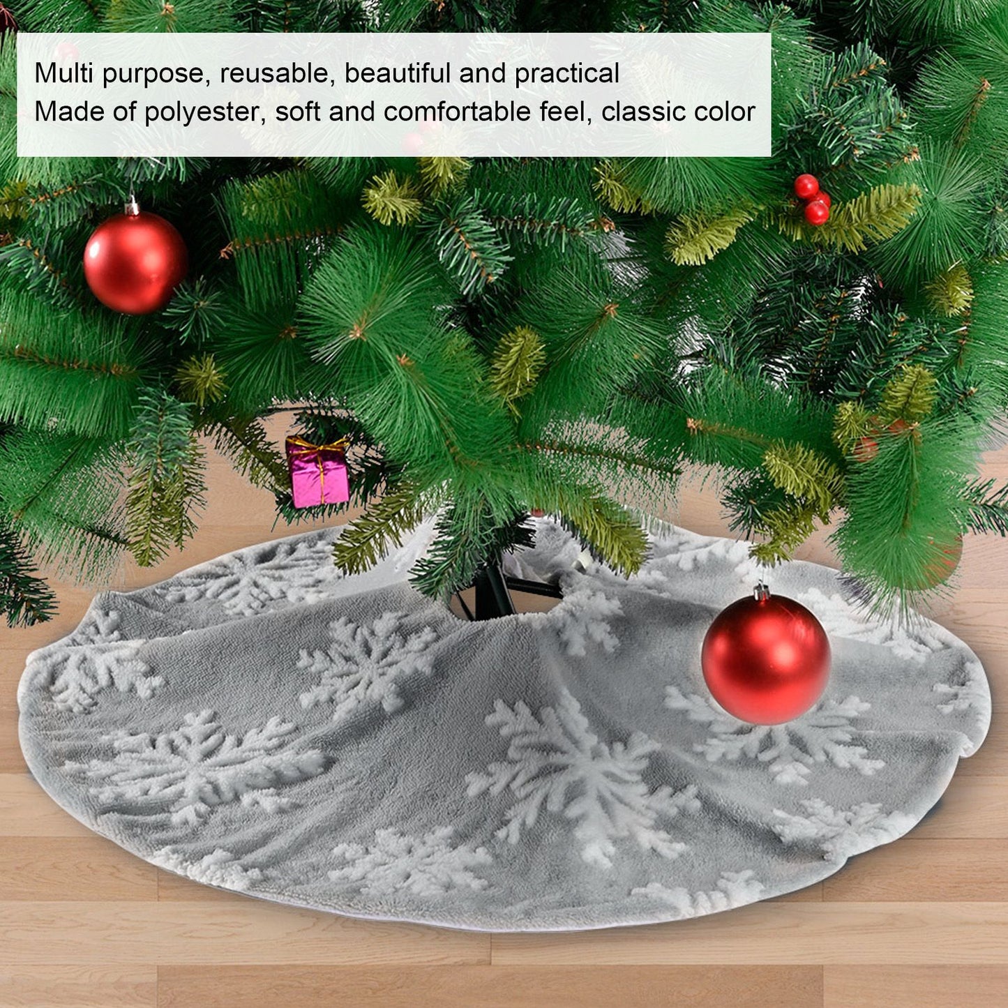 Christmas Tree Skirt Cute Snowflake Patterns Reused Beautiful Practical Christmas Tree Decorations for Decor V1294-YM0523-3115210224212