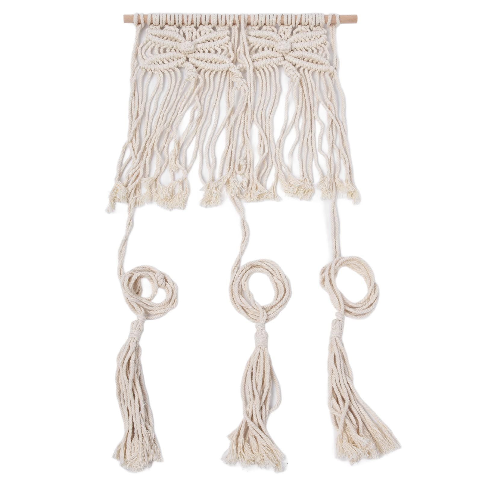 Boho Hat Wall Hanging Rack Cotton Rope Woven Bohemian Caps Holder for Home Office StudioType A V1294-YM0523-3115210224911