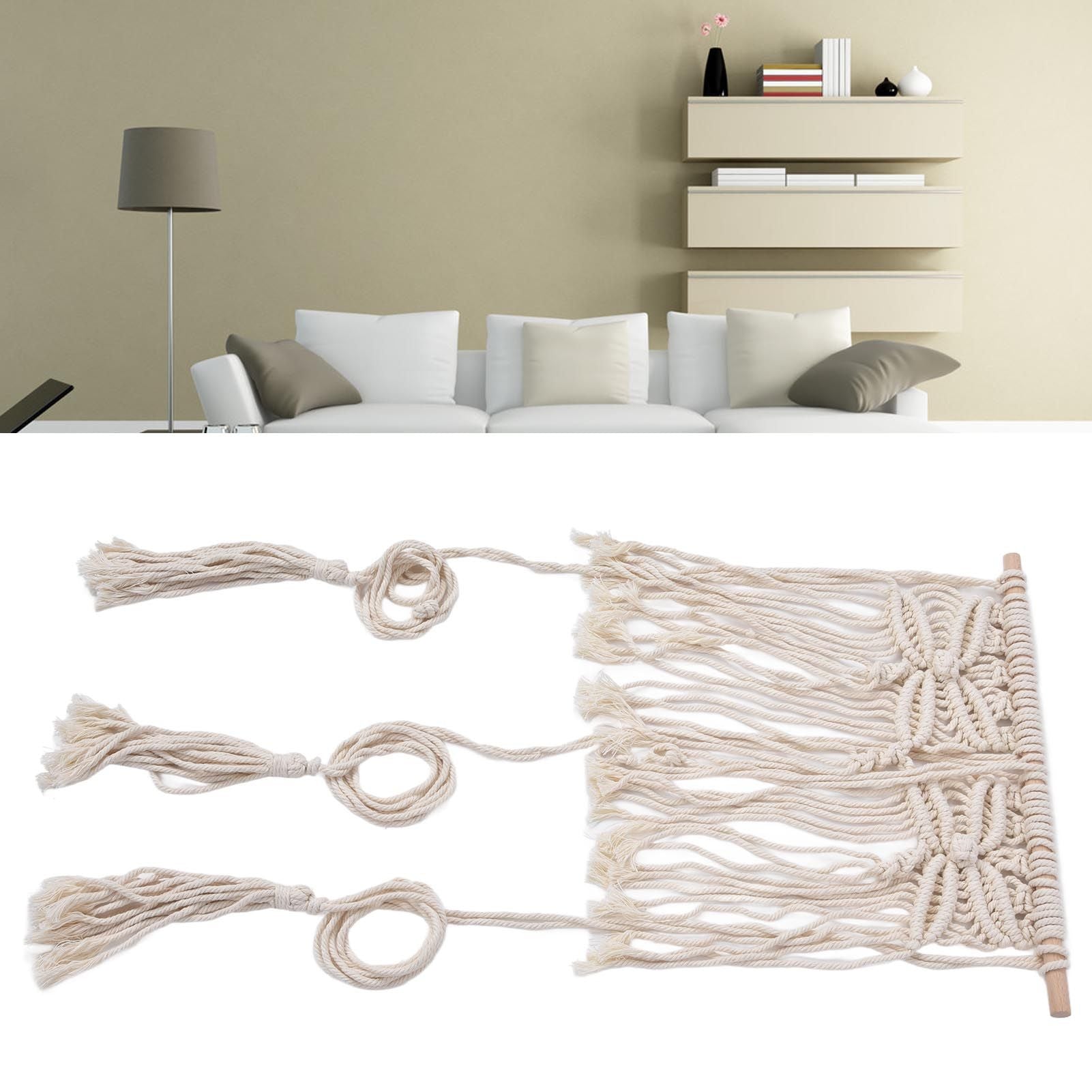 Boho Hat Wall Hanging Rack Cotton Rope Woven Bohemian Caps Holder for Home Office StudioType A V1294-YM0523-3115210224911