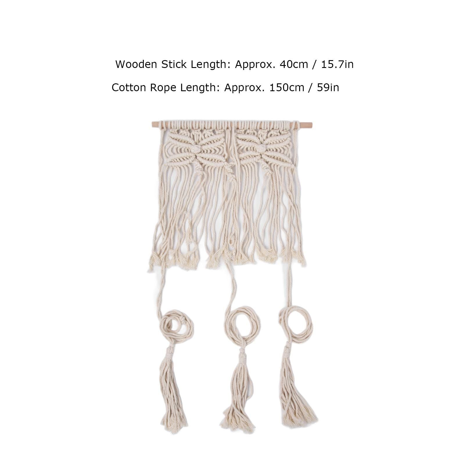 Boho Hat Wall Hanging Rack Cotton Rope Woven Bohemian Caps Holder for Home Office StudioType A V1294-YM0523-3115210224911